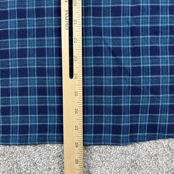 Jachs Flannel Shirt Mens Medium Button Down Plaid Soft Stretch Blue NWT - Picture 11 of 14